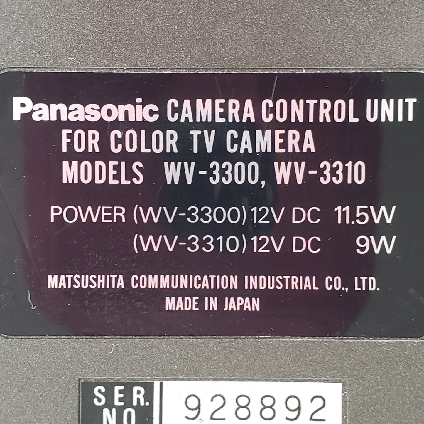 Panasonic Omnivision II NV-8400 Portable VHS VCR TV Camera Control Unit Vintage