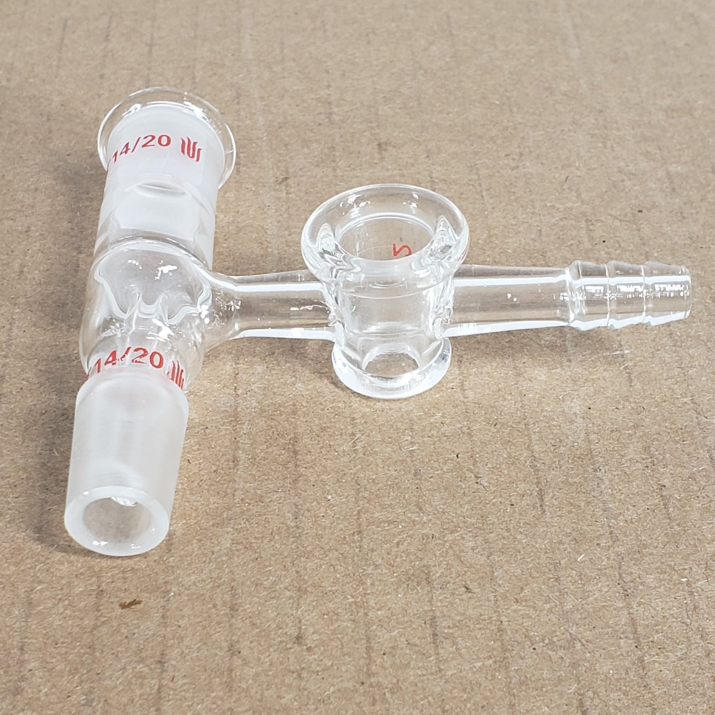 Synthware A741420G Control Flow Vertical Vacuum Take-Off Adapter 14/20 CN