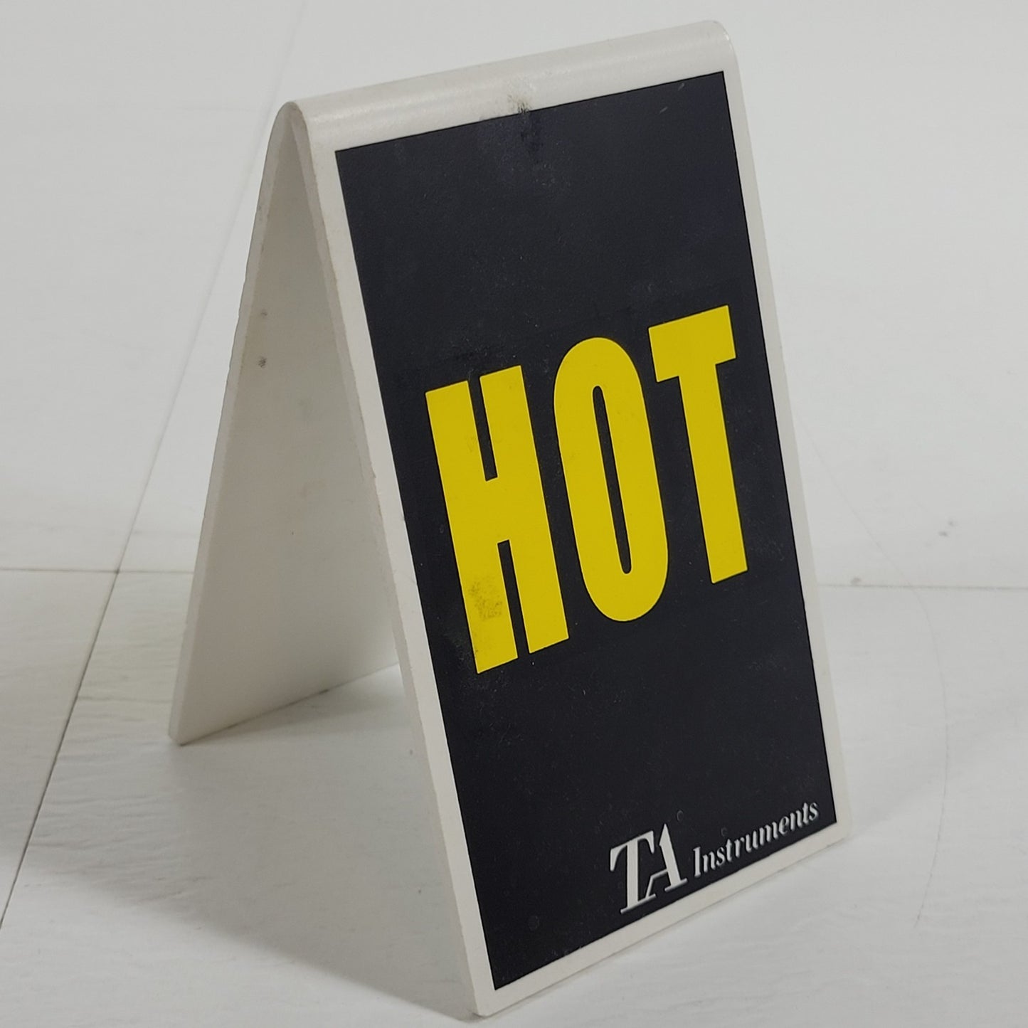 VINTAGE TA Instruments Mini Caution TEST IN PROGRESS / HOT Laboratory Sign