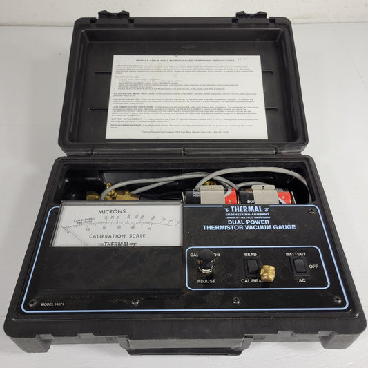 THERMAL ENGINEERING 14571 Dual Power Thermistor Vacuum Gauge, Not Tested