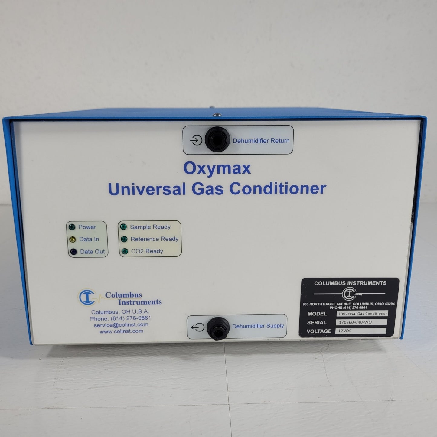 TESTED Columbus Oxymax CLAMS UGC Gas Conditioner Paramagnetic O2 Sensor UFC