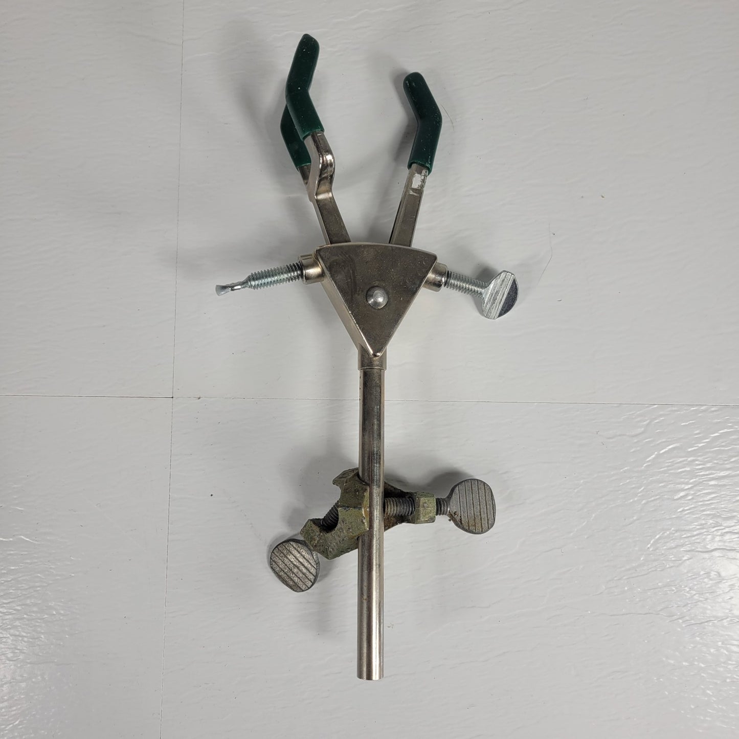 Lot of 10 Large 3-Prong Double Adjustable Lab Clamps 10.75" Long Extension Clamp