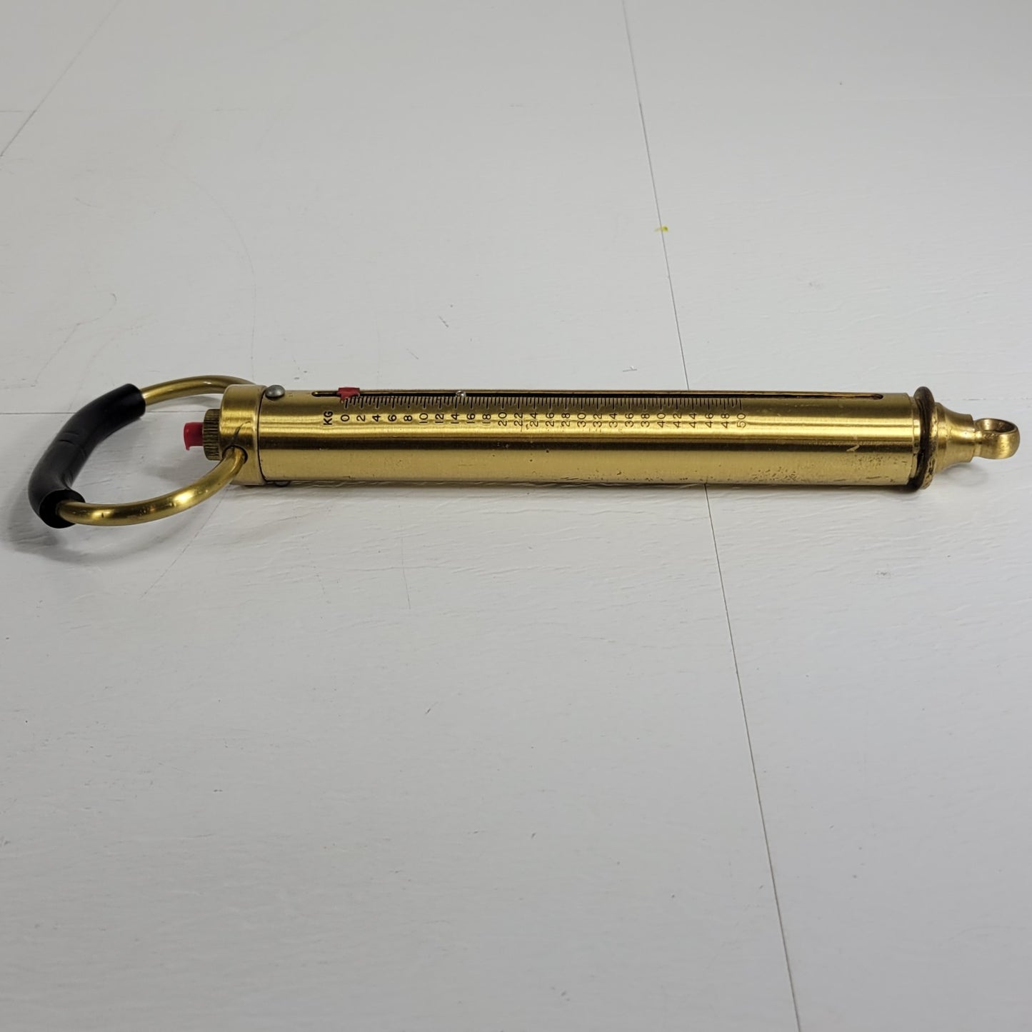 Chatillon IN-100M 100lb 50kg Brass Hanging Spring Scale Peak Pointer No Hook