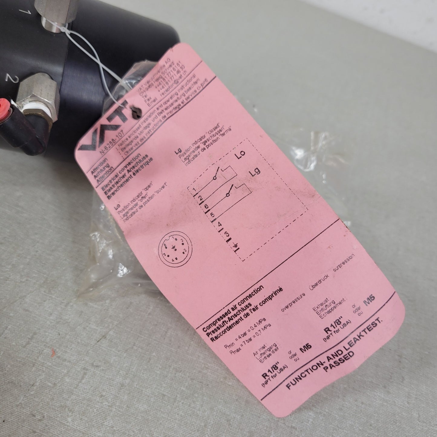 TESTED WORKS VAT N-6288-107 DN100 ISO-F Pneumatic Butterfly High Vacuum Valve