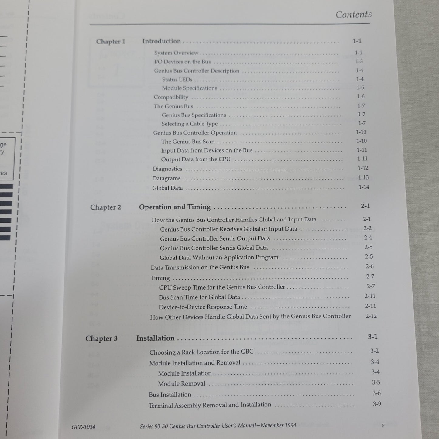 GE Fanuc GFK-1034 Series 90-30 Genius Bus Controller PLC User's Manual