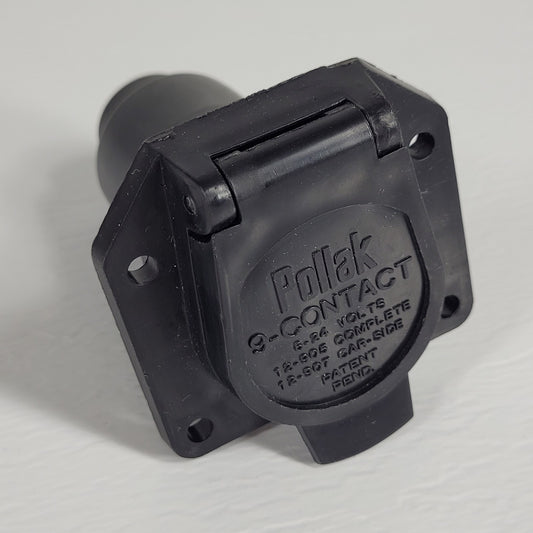 Pollak 12-907 9-Way RV Trailer Connector Socket 6-24V Black Nylon Vehicle End