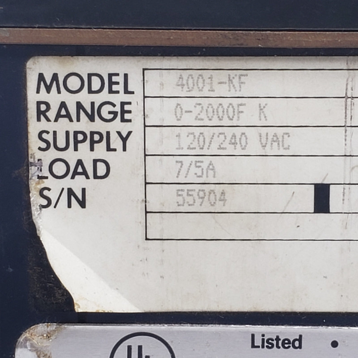 TESTED Omega 4001-KF Digital Temperature Controller Type K 0-2000F 120/240VAC
