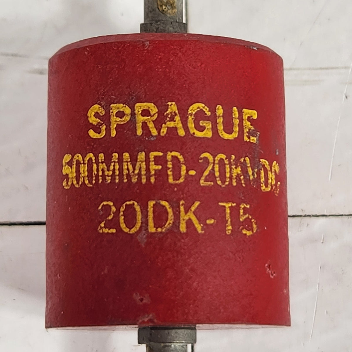 Sprague 20DK-T5 500pF 20kV High Voltage Ceramic Doorknob Capacitor