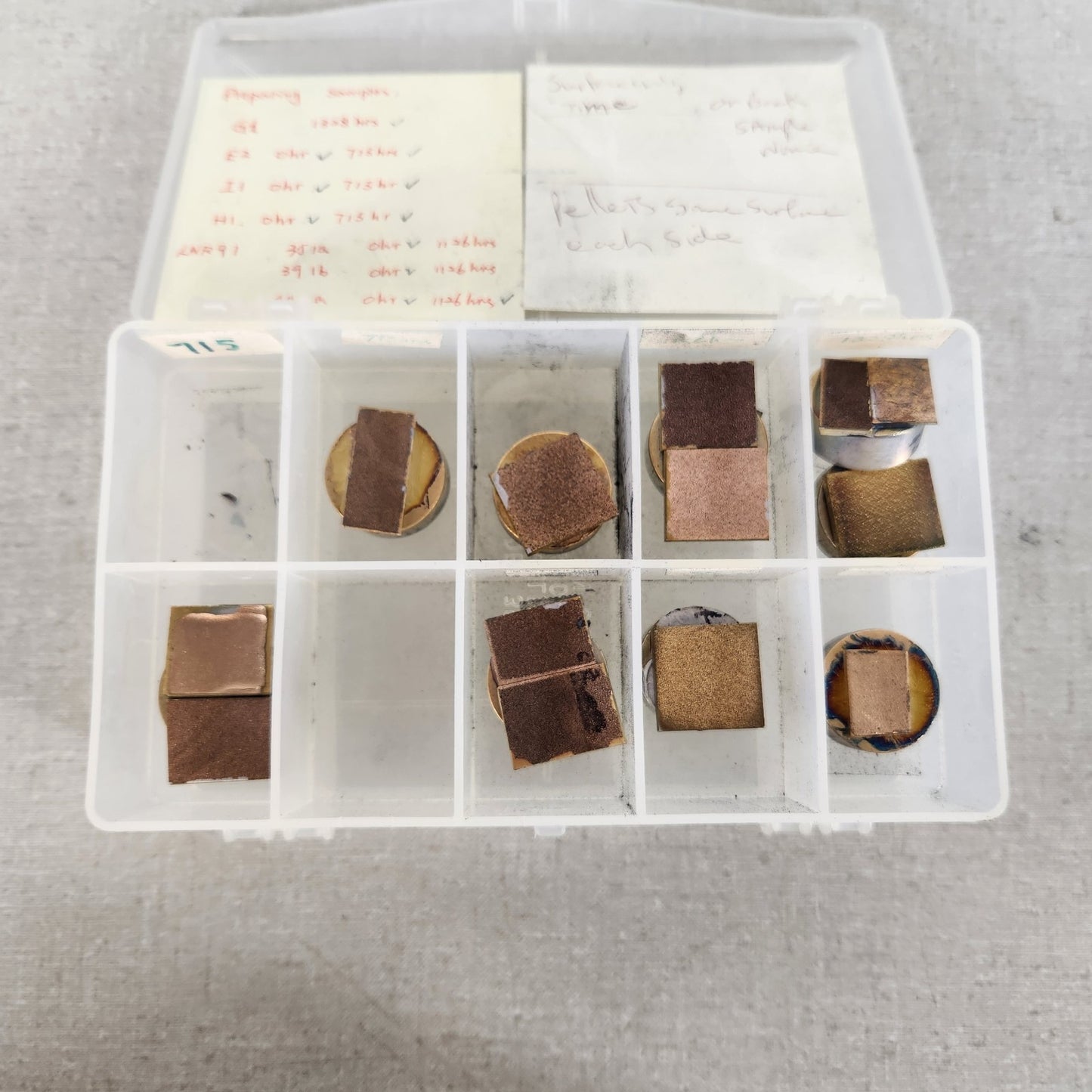LOT 9 Prepared SEM Metallography Specimens Sputter Coated Research Test Samples