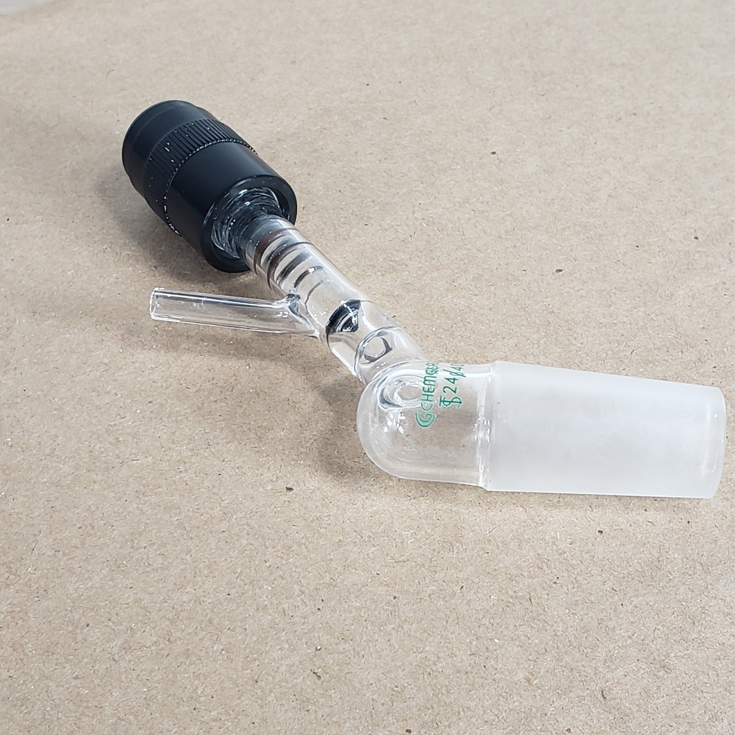 Chemglass AF-0501-02 Airfree Schlenk Adapter 24/40 Chem-Cap Valve