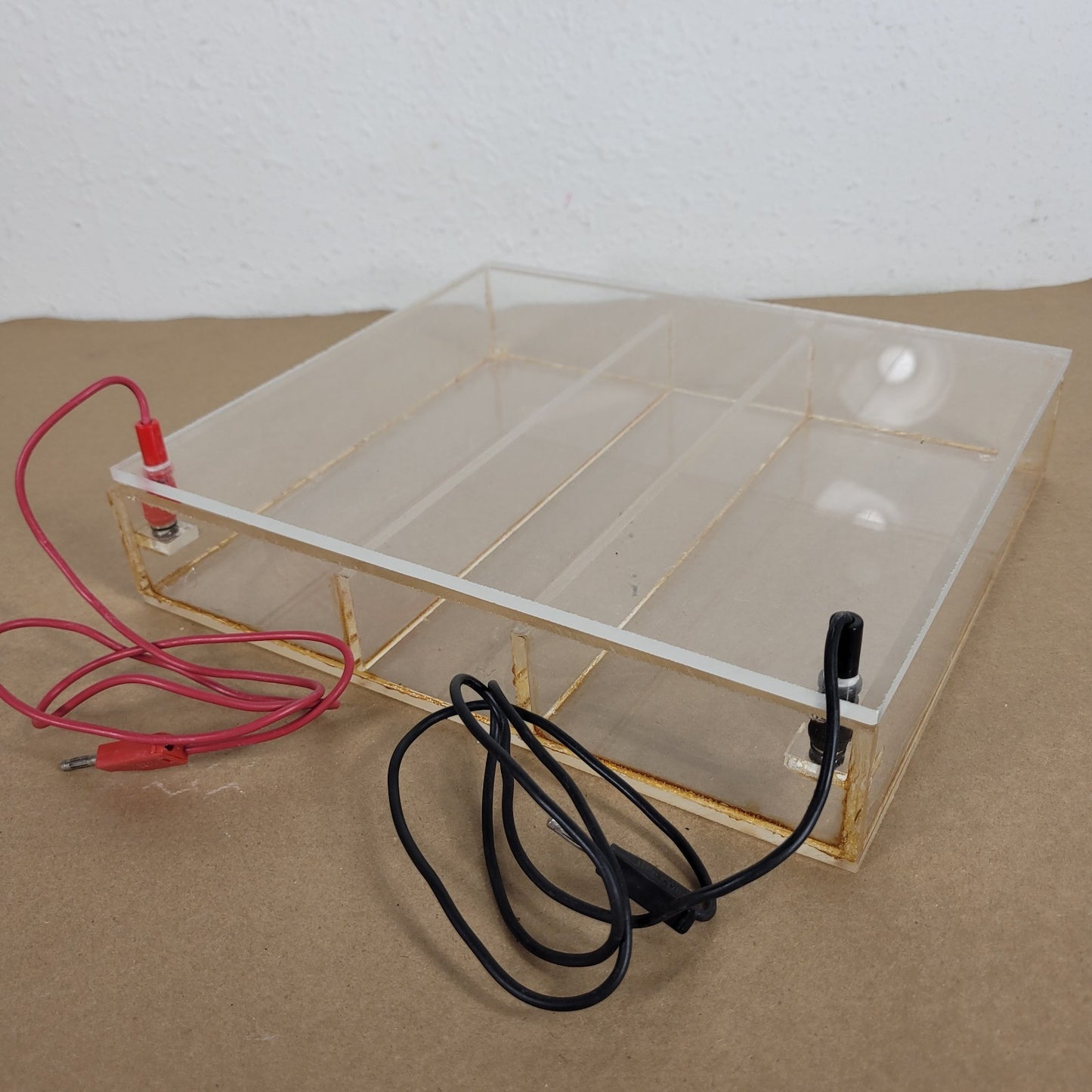 Large Acrylic Horizontal Gel Electrophoresis Chamber UVT Tray Power Leads Ellard