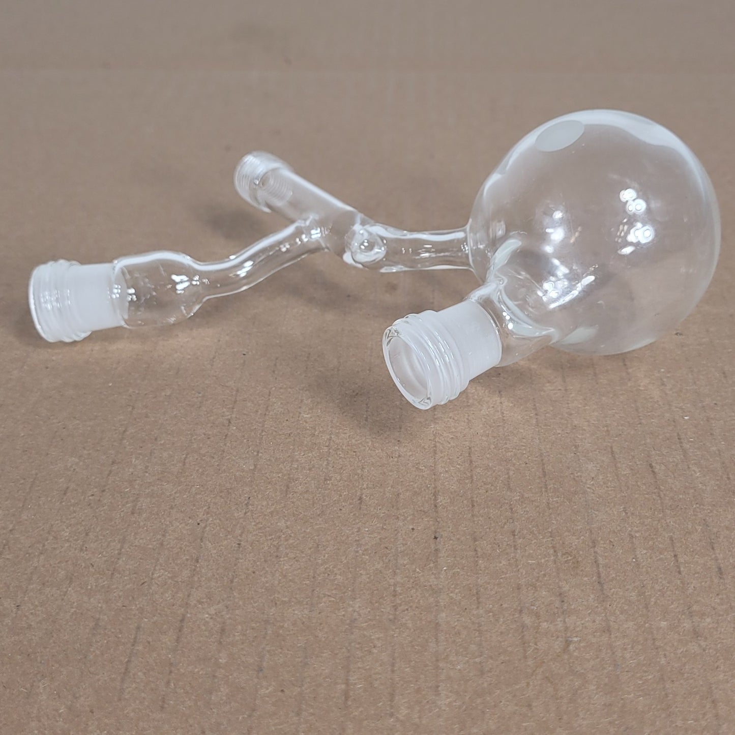 Chemglass Schlenk Distillation Bulb 100mL 14/20 CN SN Threaded Plunger Side Arm