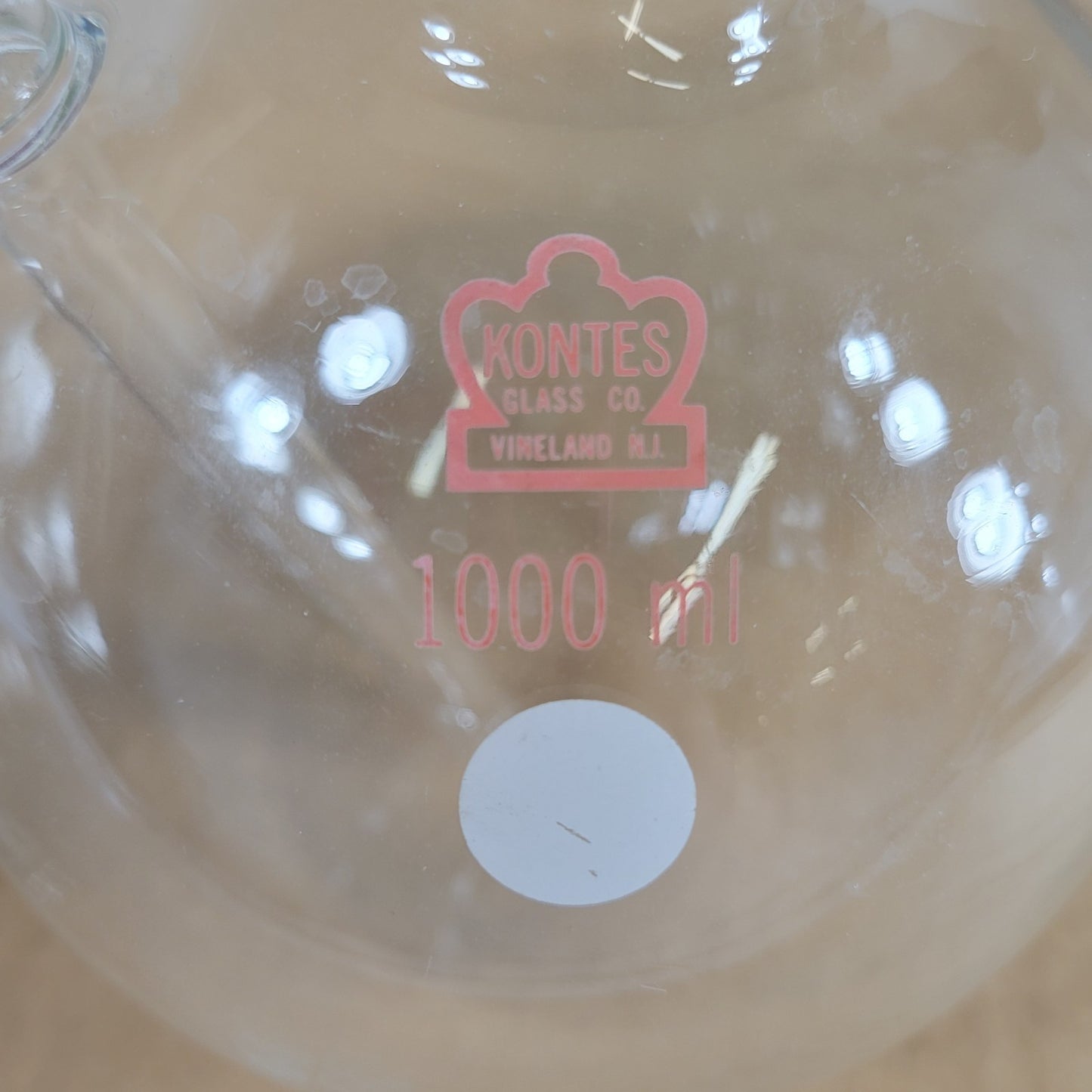 Kimble Kontes 1000mL 28/15 Spherical Joint Side Thermometer Well & Side Inlet