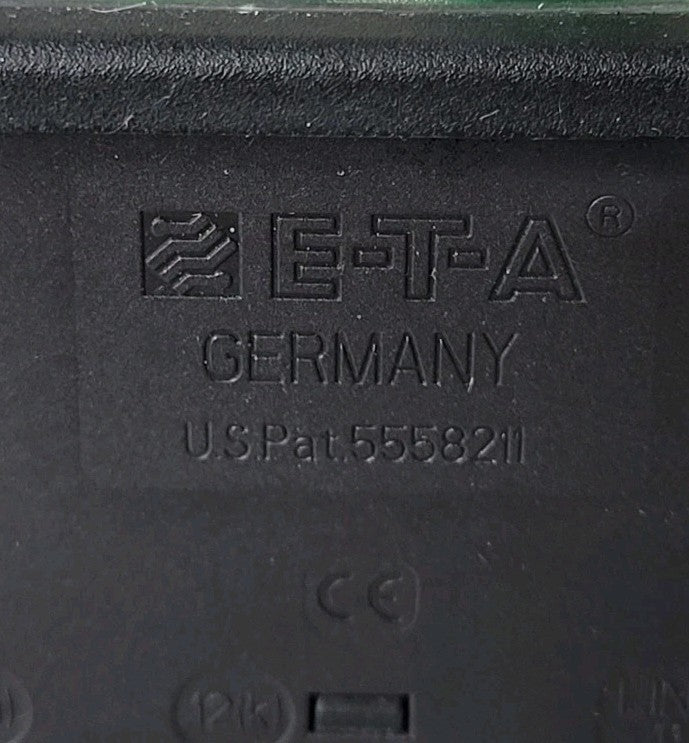 ETA 3120-F324-P7T1-W19DB3 20A 50VDC 240VAC Green Rocker Style Breaker Switch