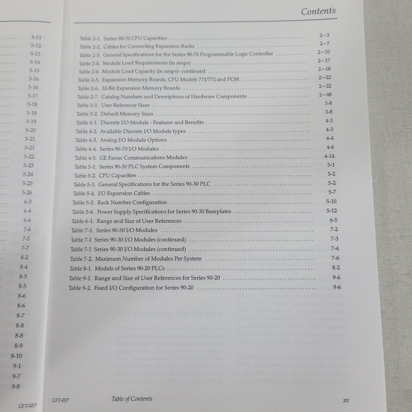GE Fanuc GFT-057C Series 90 PLC Programmable Controllers Product Summary Manual
