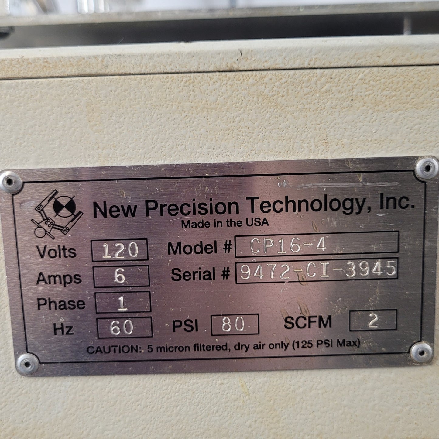 New Precision Technology CP16-4 Robotic Dispensing System w/ Binks Pressure Tank