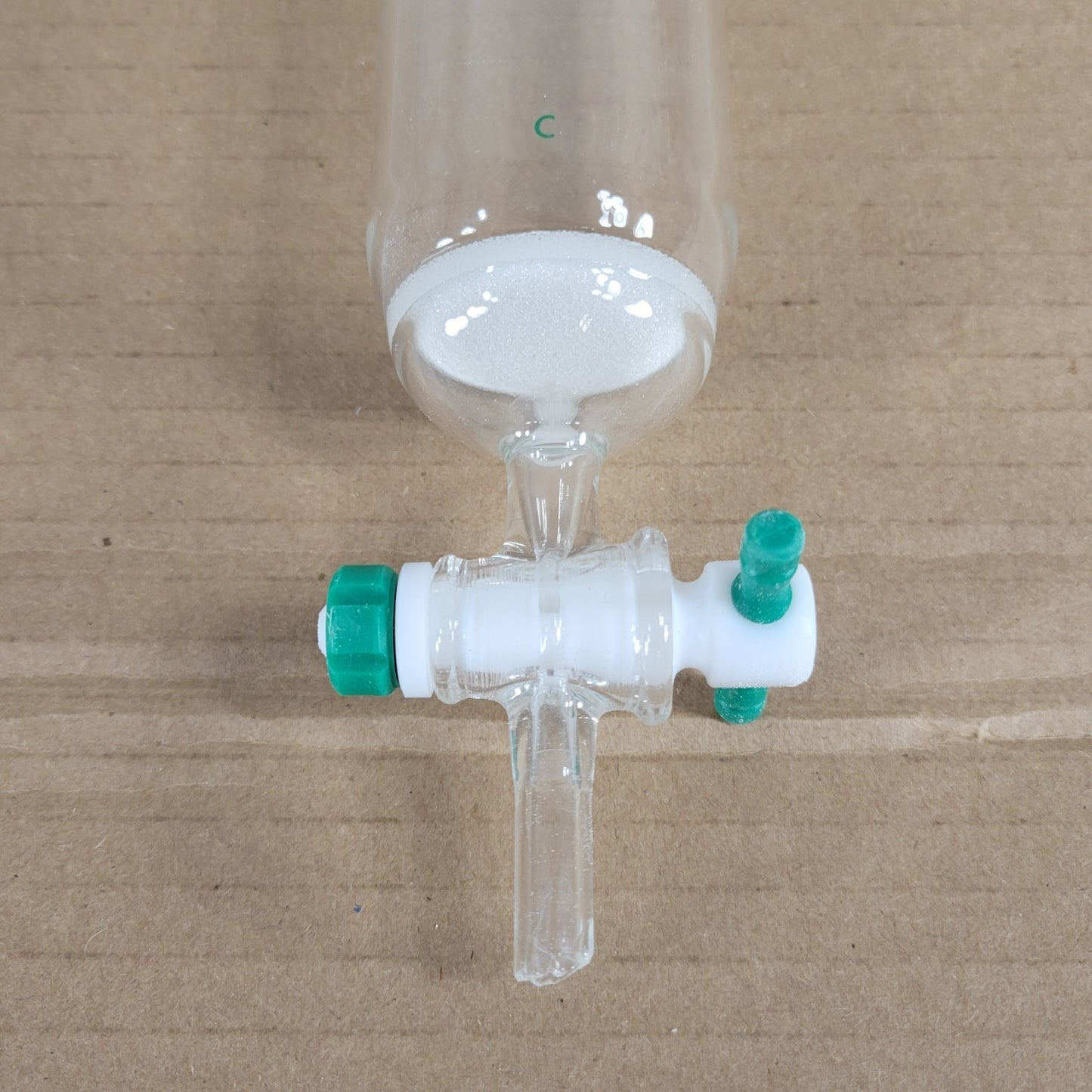 CHIPPED Chemglass CG-1189-21 Chromatography Column w/ Coarse Disc CN 24/40 2" ID