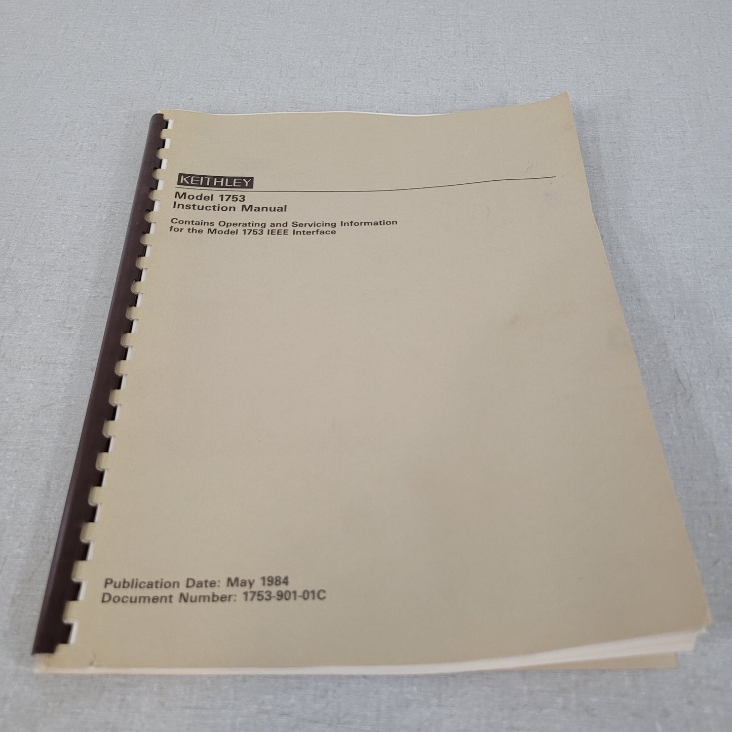Keithley 1753 IEEE-488 Interface Instruction Manual 1753-901-01C May 1984