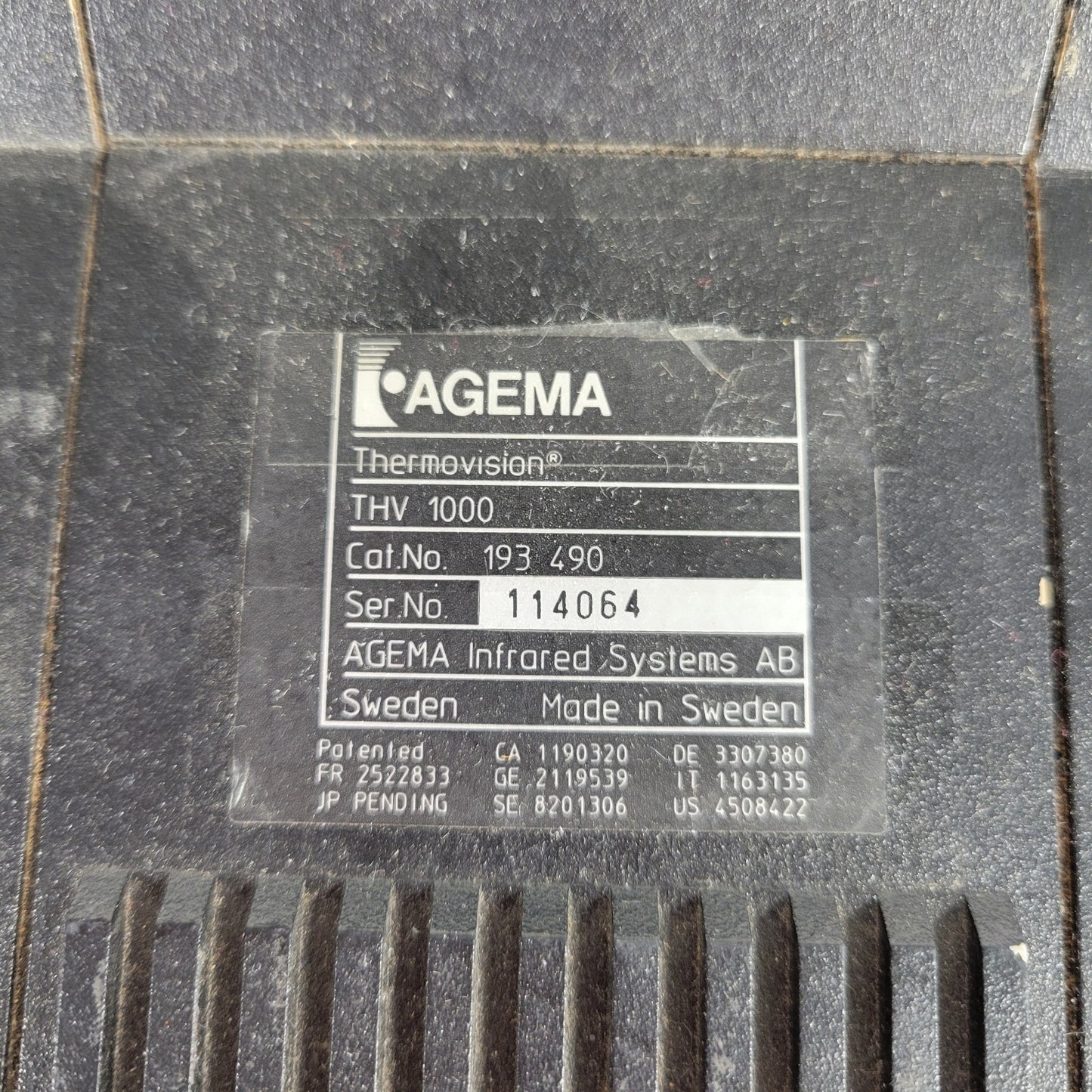 Agema Thermovision 1000 THV-1000 Infrared Camera 5" Convex Wide Angle Lens