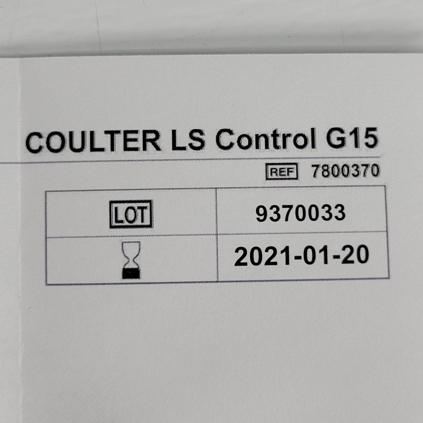 Beckman Coulter 7800370 G15 15µm Control Standard LS 13 320 10x0.5g