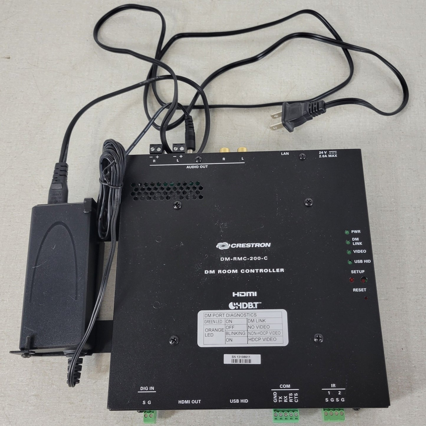 CRESTRON DMRMC200C DM Room Controller Supply & Cable, HDMI, LAN, 3.5mm Audio L&R