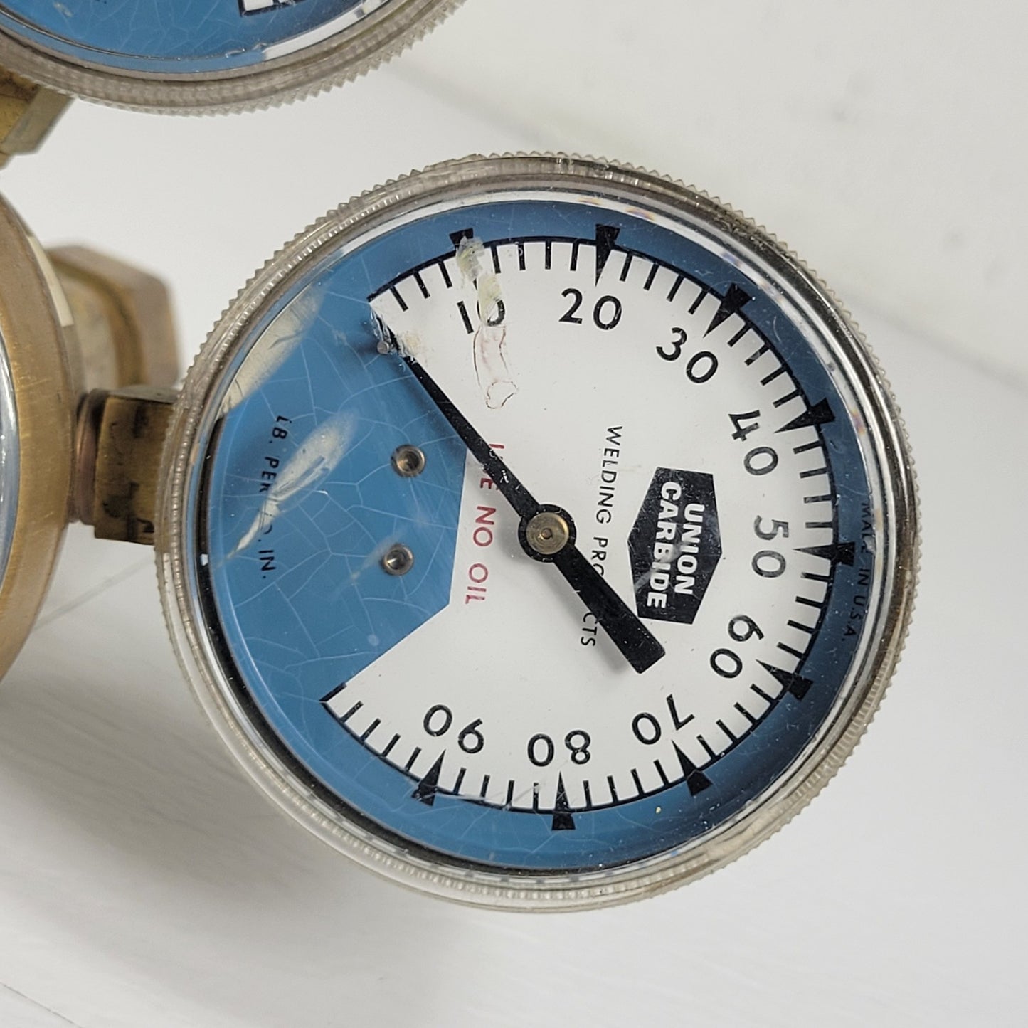 Union Carbide PUROX CGA-540 Oxygen Regulator Dual Gauge Brass Welding Gas