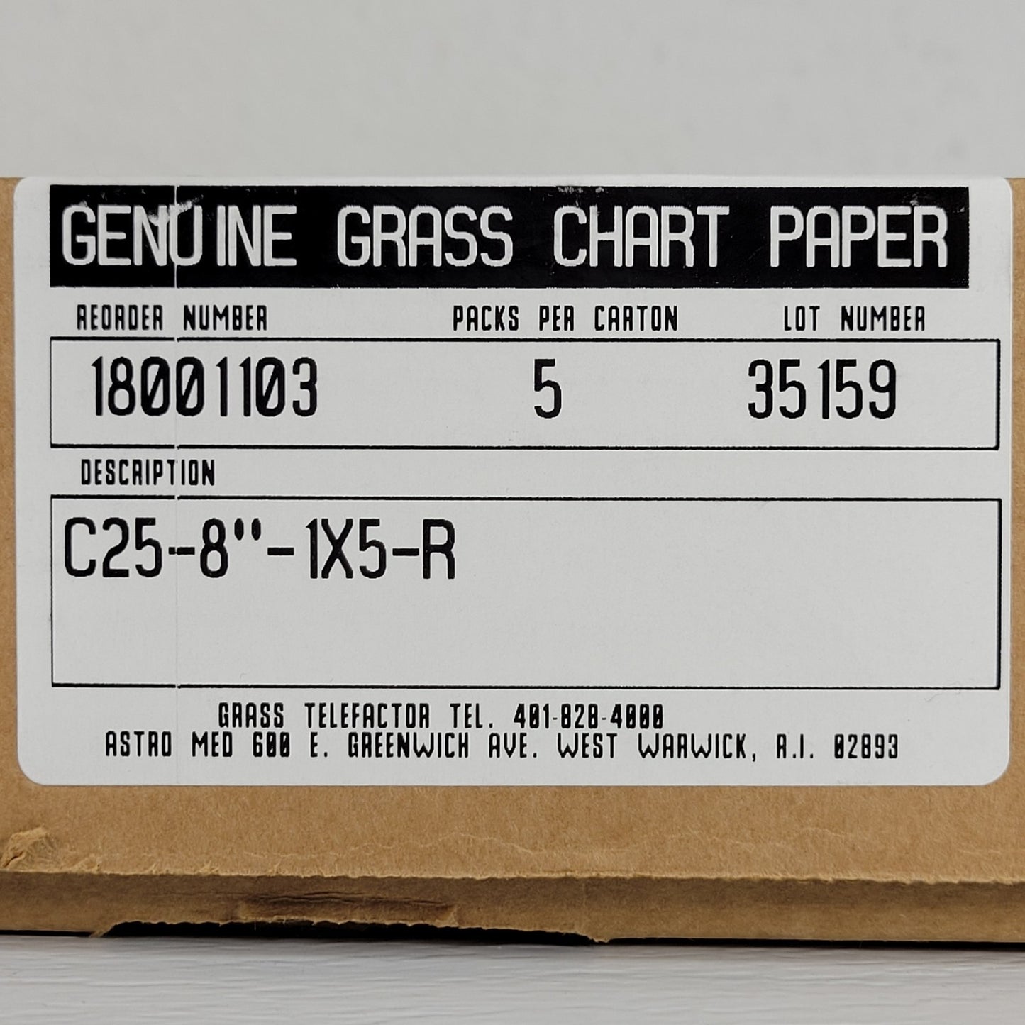 GRASS 35159 Genuine Grass Chart Paper, C25-8"-1x5-R, 8"x12" Chart Paper