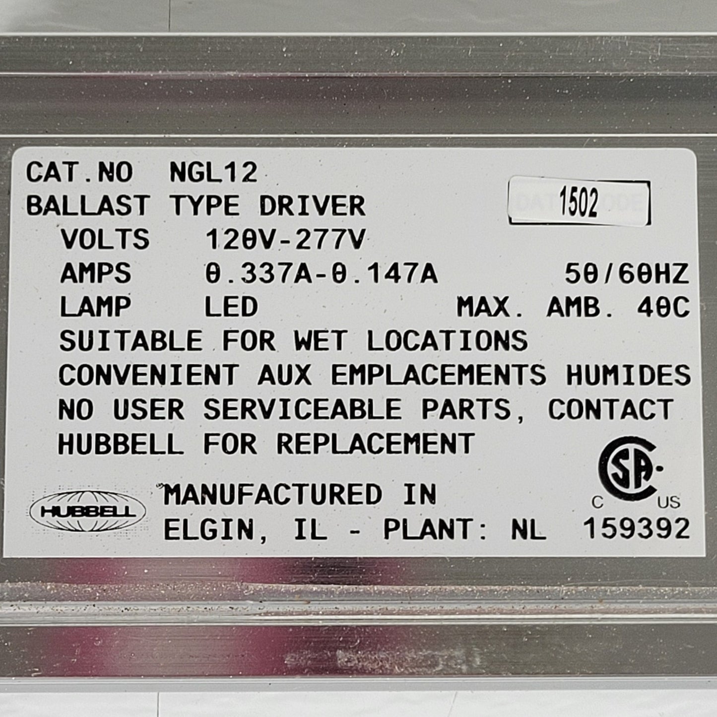 TESTED Hubbell NutriLED NGL12 24" LED Horticultural Grow Light 31W 2:1 R:B