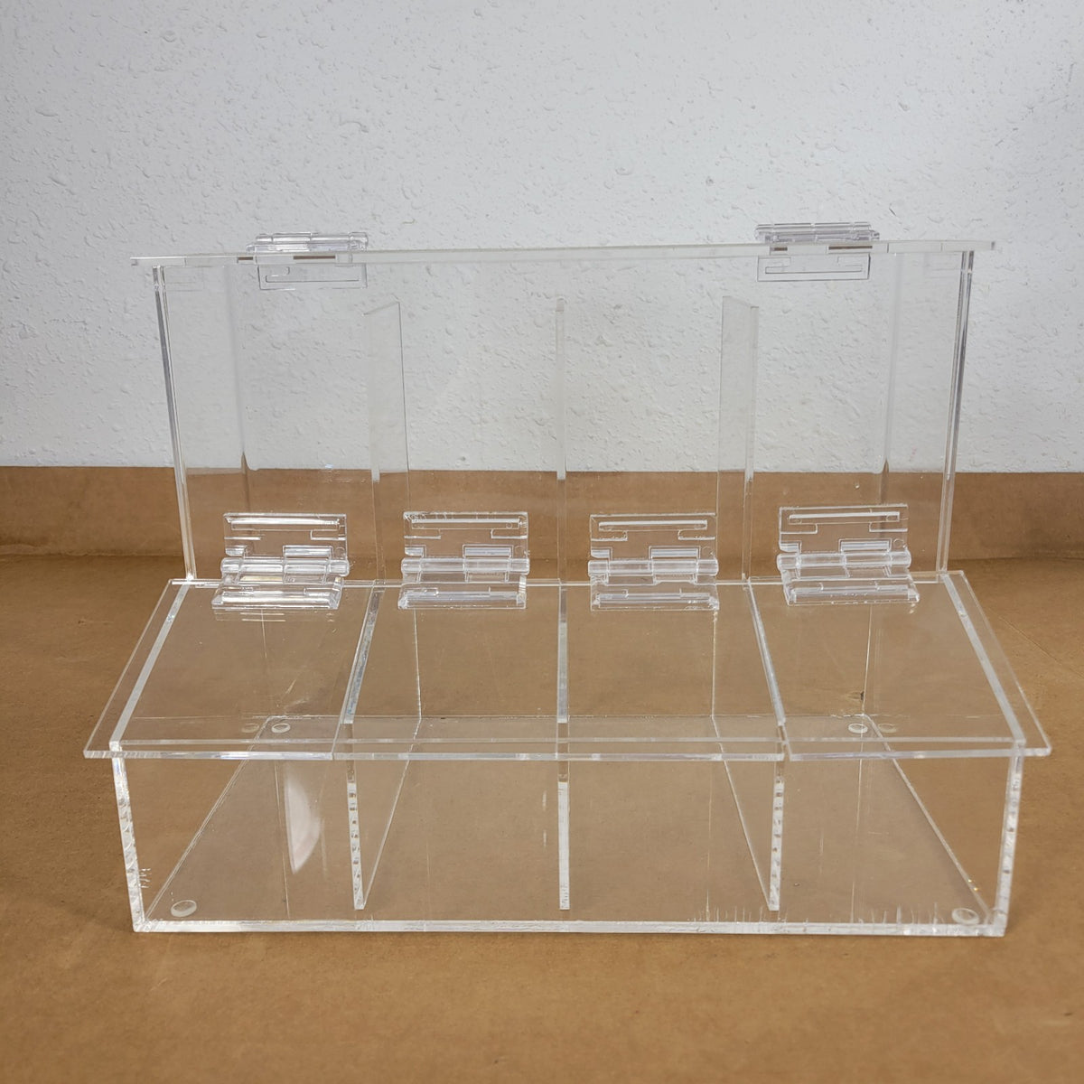Heathrow Scientific HS23404 Clear Acrylic 4-Place Compartment Dispensing Bin