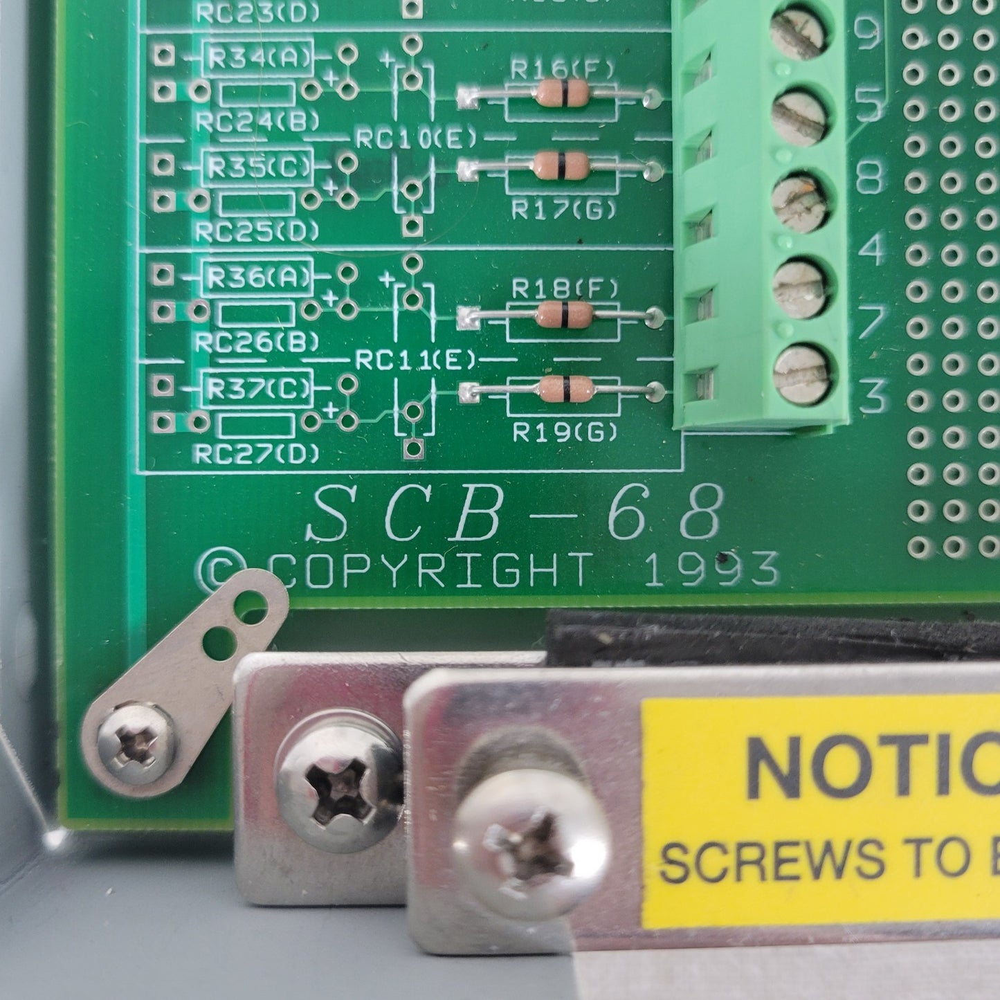 National Instruments SCB-68 Shielded I/O 68 Screw Terminal Connector Block