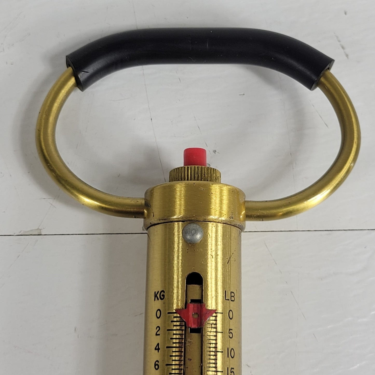Chatillon IN-100M 100lb 50kg Brass Hanging Spring Scale Peak Pointer No Hook