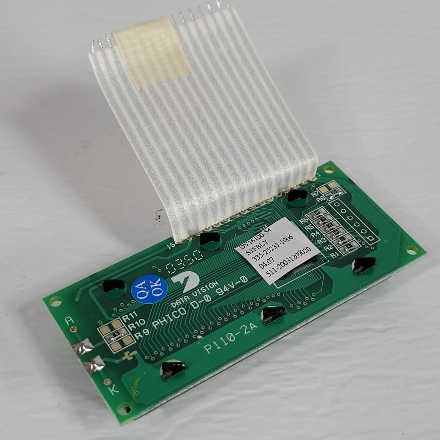 Data Vision DV16100-54 S1FBLY 16x1 Character LCD Module Yellow Green Backlight
