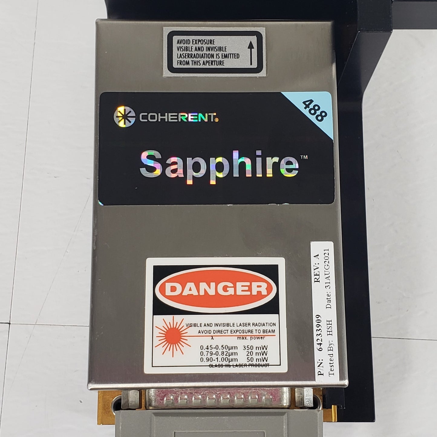 TESTED Coherent Sapphire 488-50 CW 488nm 50mW Laser w/ PSU Controller 9726