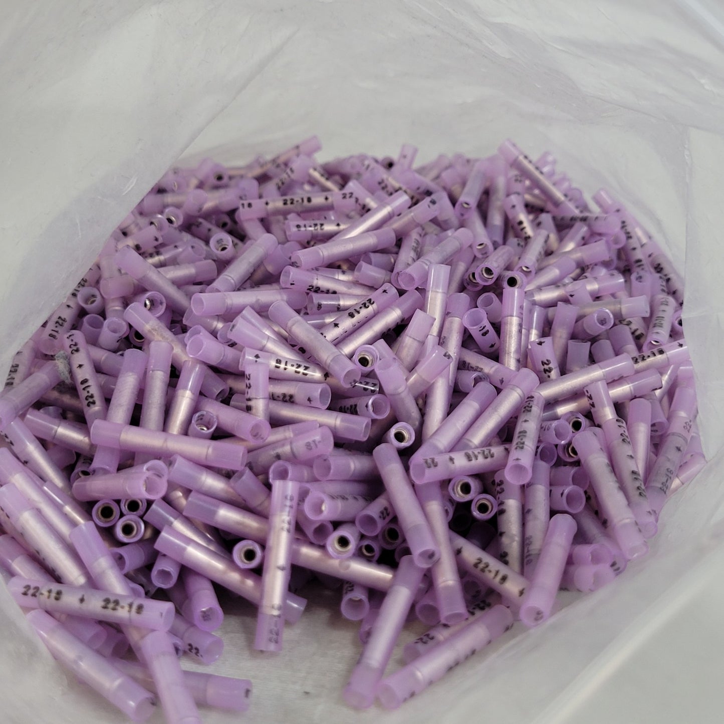 100PCS Heat Shrink Waterproof Wire Connectors Butt Terminals 22-18AWG Purple