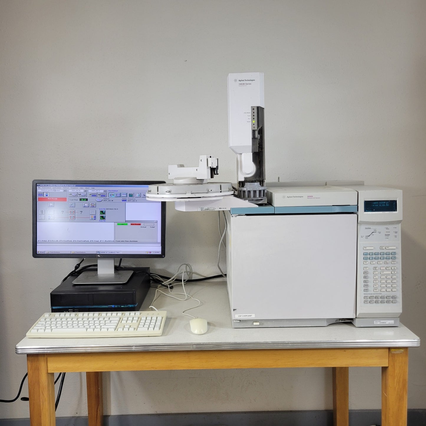 TESTED Agilent 6890N GC FID 7683 Autosampler ChemStation PC Rtx-624 Gas Chromato