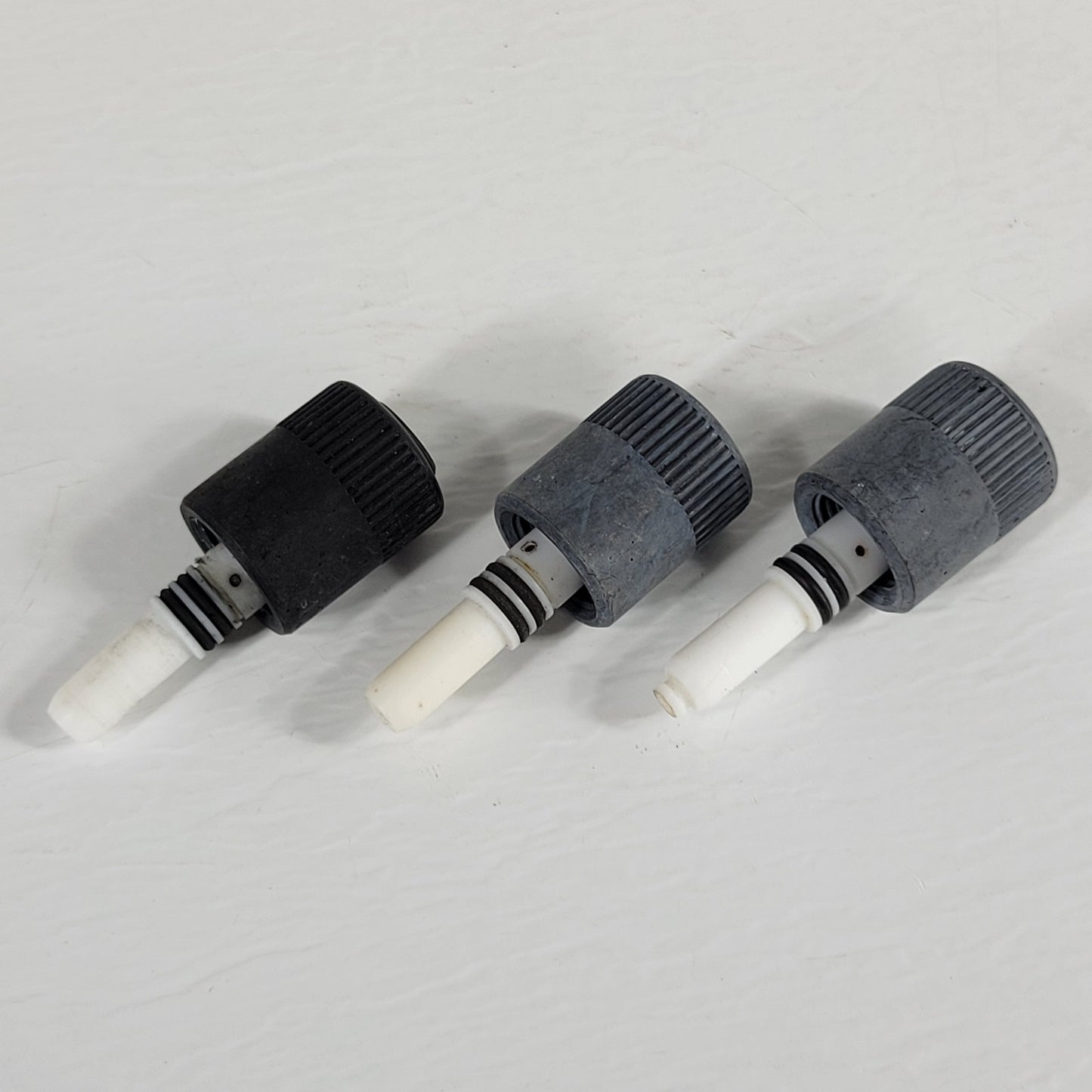 Three CHEMGLASS PTFE 0-8mm High Vacuum Valve Plug Only for Vacuum Systems, Black