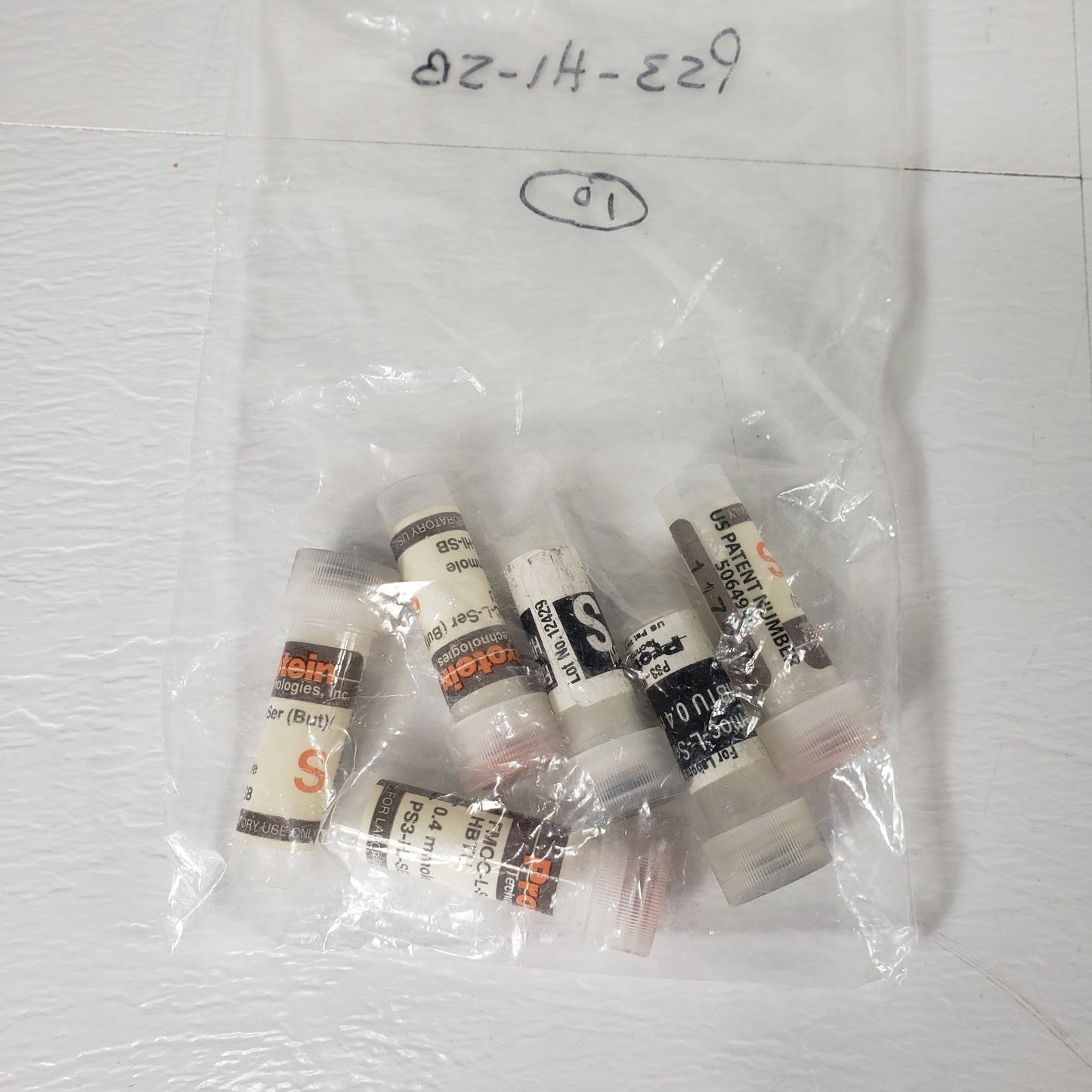 PROTEIN TECH. Assorted Alphabetized Polypropylene Vials For PS3 Peptide System