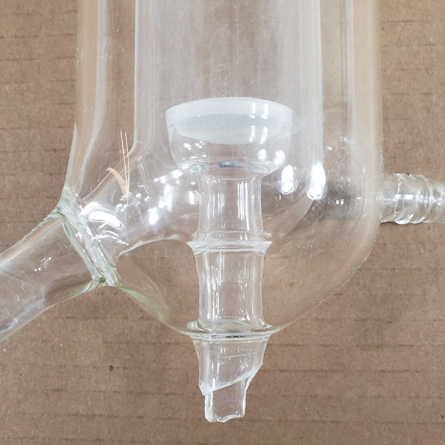 CHIPPED Custom Borosilicate Glass Tube Heat Exchanger Jacketed Condenser