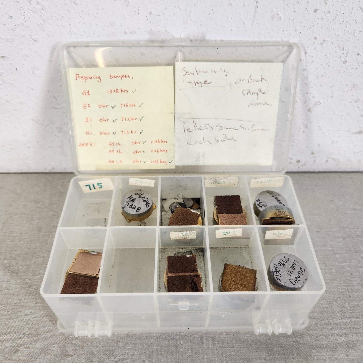 LOT 9 Prepared SEM Metallography Specimens Sputter Coated Research Test Samples