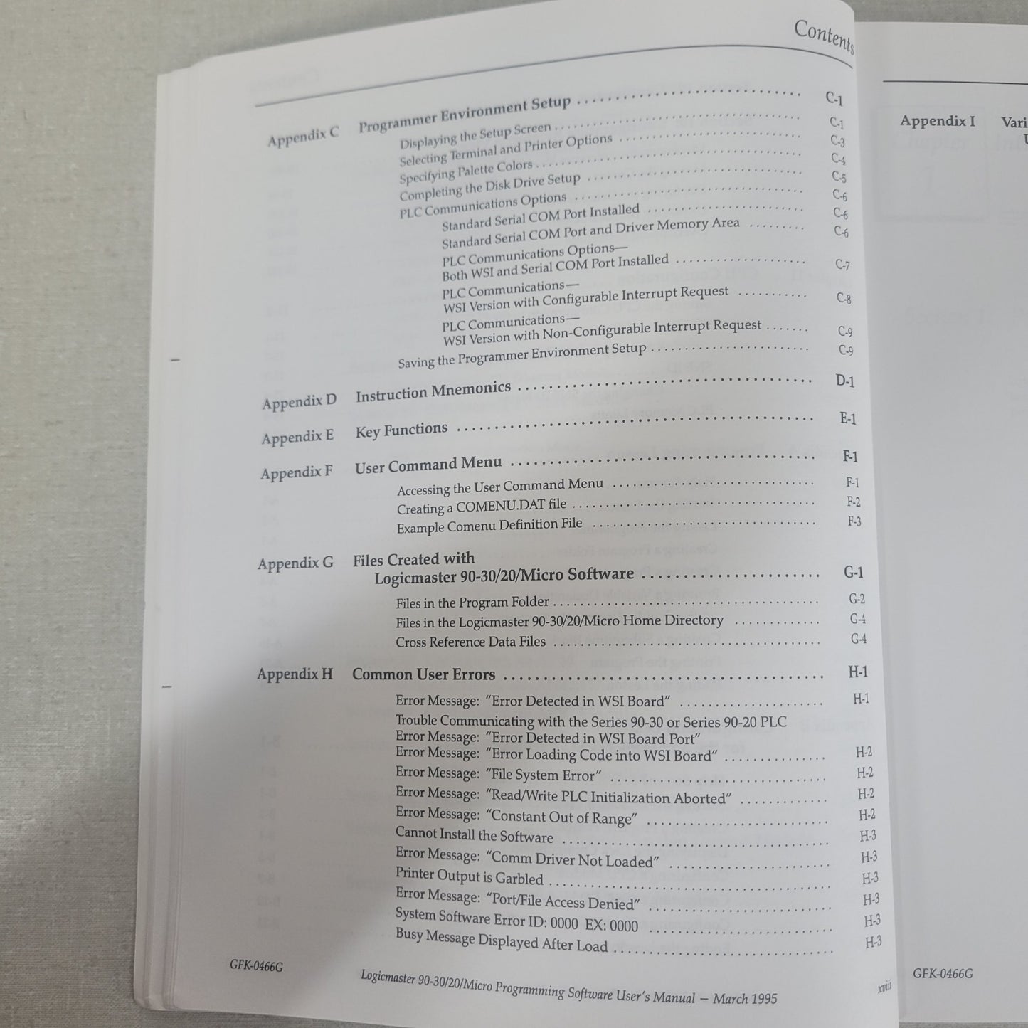 GE Fanuc GFK-0466G Logicmaster 90 Series 90-30/20/Micro Programming User Manual