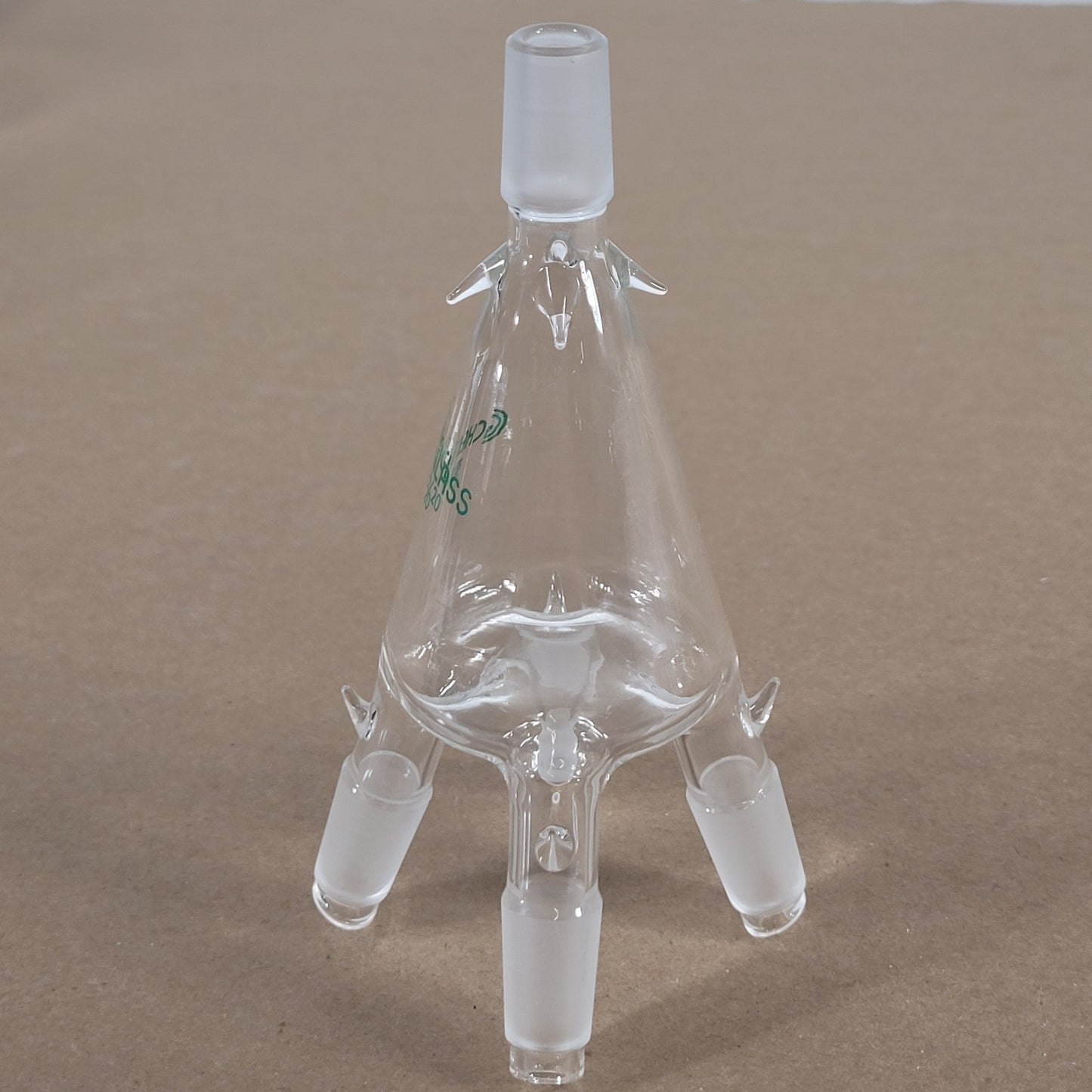 Chemglass CG-1279-11 4-Way Distillation Adapter 14/20 w/ Hooks Cow
