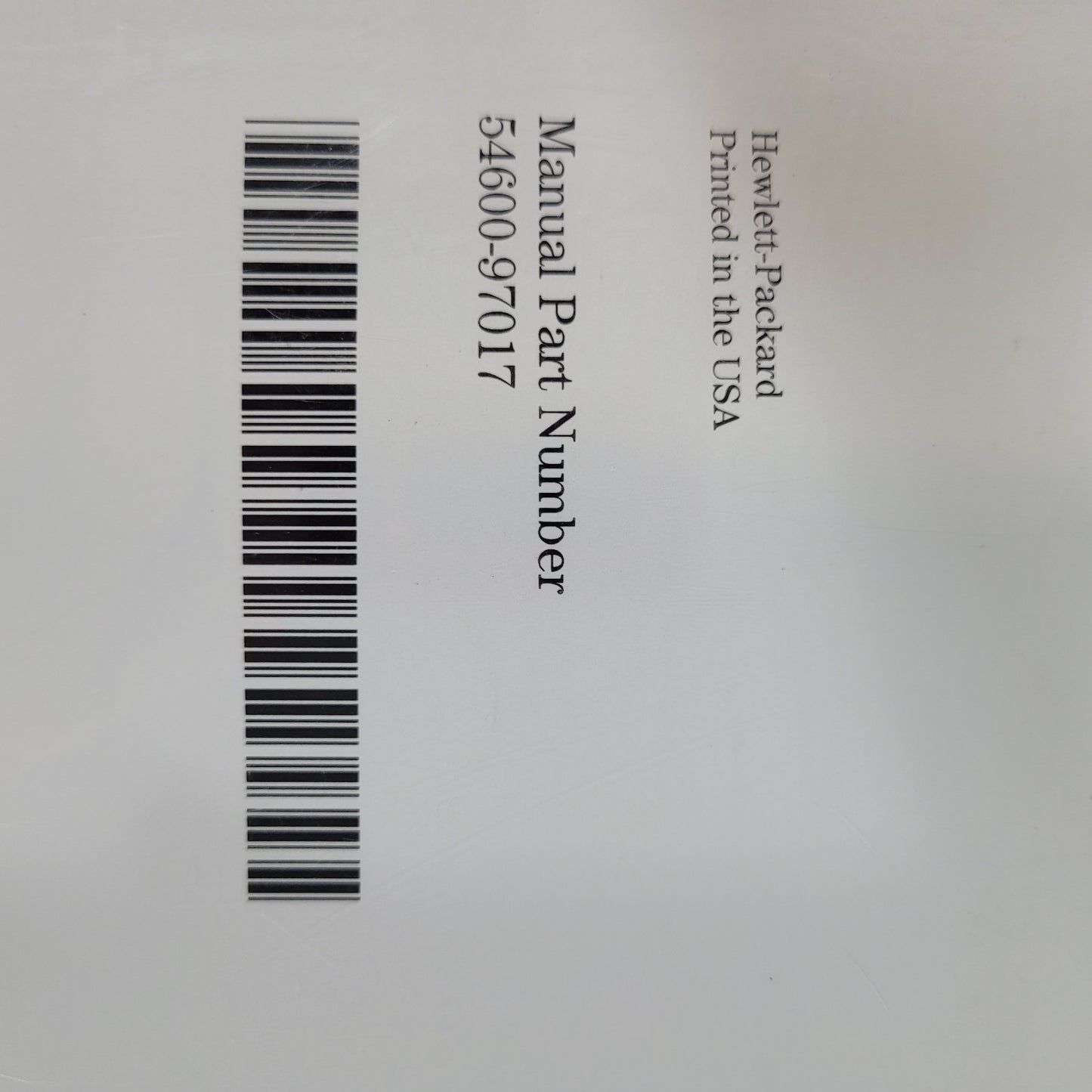 HP 54600-97017 54600 Series Oscilloscopes Programmer's Guide OEM Original Manual