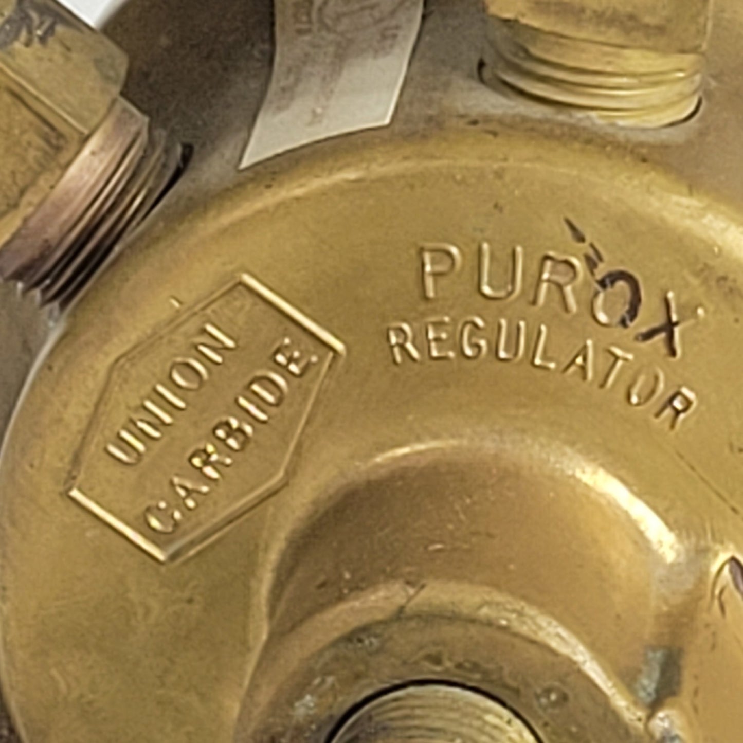 Union Carbide PUROX CGA-540 Oxygen Regulator Dual Gauge Brass Welding Gas