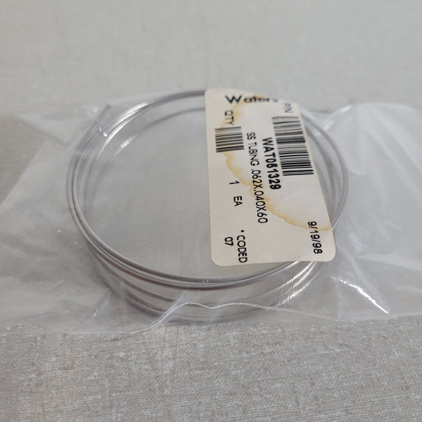 Waters WAT051329 Stainless Steel HPLC Tubing .062 x .040 x 60in In Package