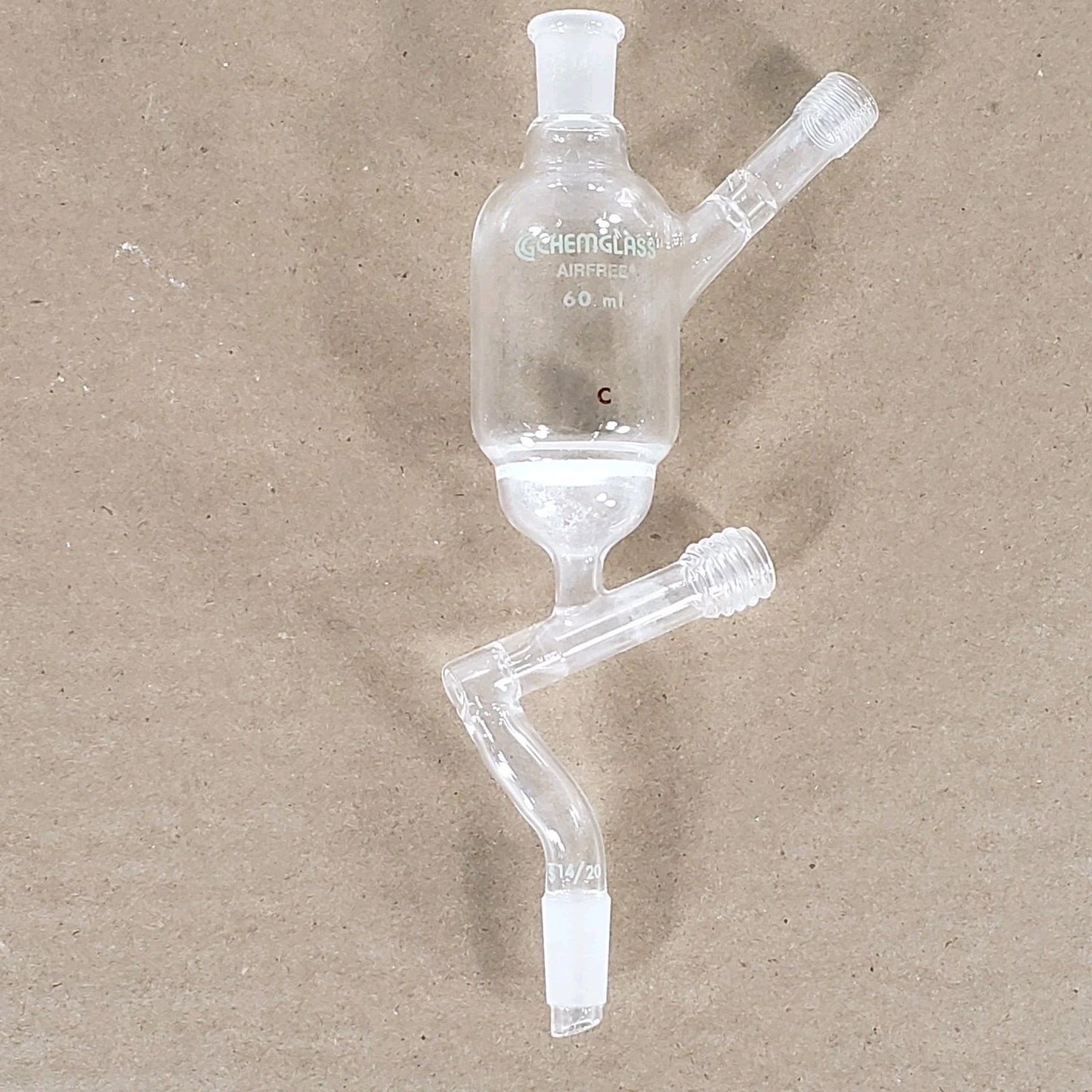 Chemglass AF-0542-01/02 60mL Filter Funnel 14/20 Joint Size Coarse/Medium Frit