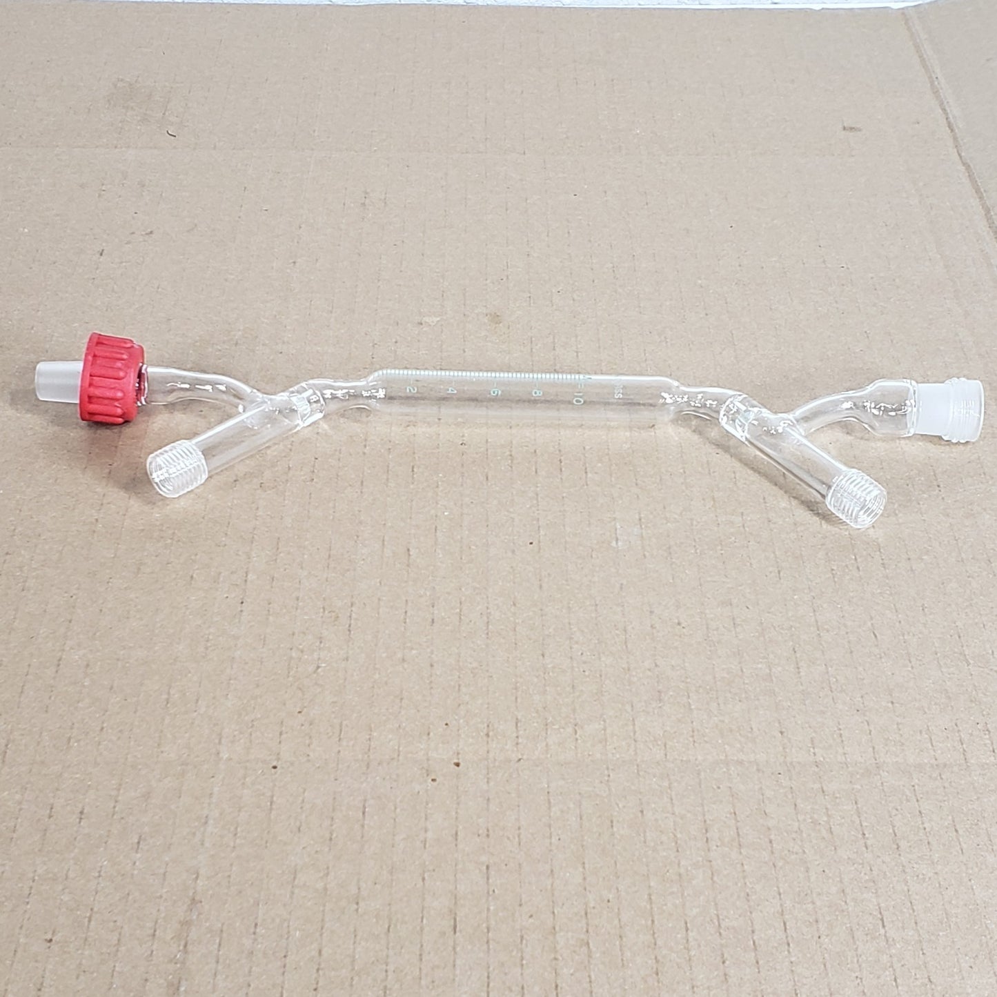 Chemglass Graduated Schlenk Buret 0-10mL 14/20 CN Joints Threaded Side Arms