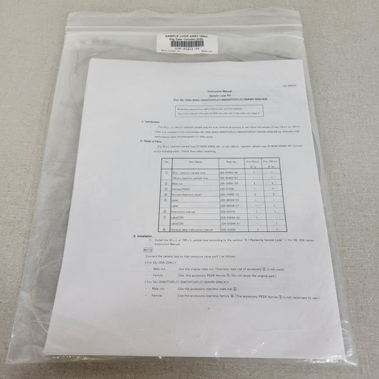 Shimadzu 228-45402-95 100uL Sample Loop SIL-20A AC HPLC Autosampler