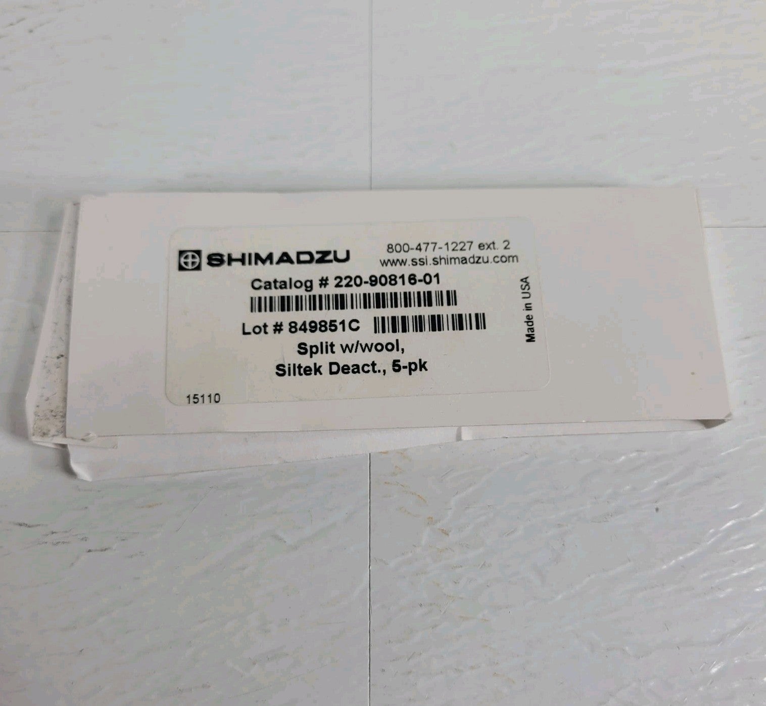 3 Pack Shimadzu 220-90816-01 GC Siltek Deactivated Split Liner with Wo ...