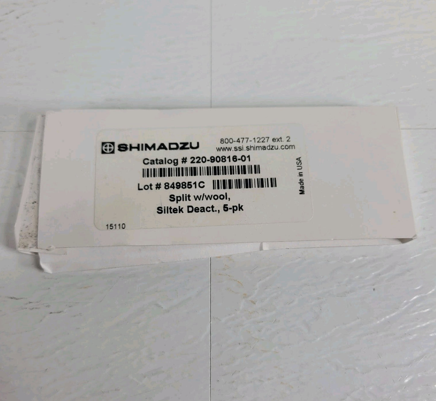 3 Pack Shimadzu 220-90816-01 GC Siltek Deactivated Split Liner with Wool