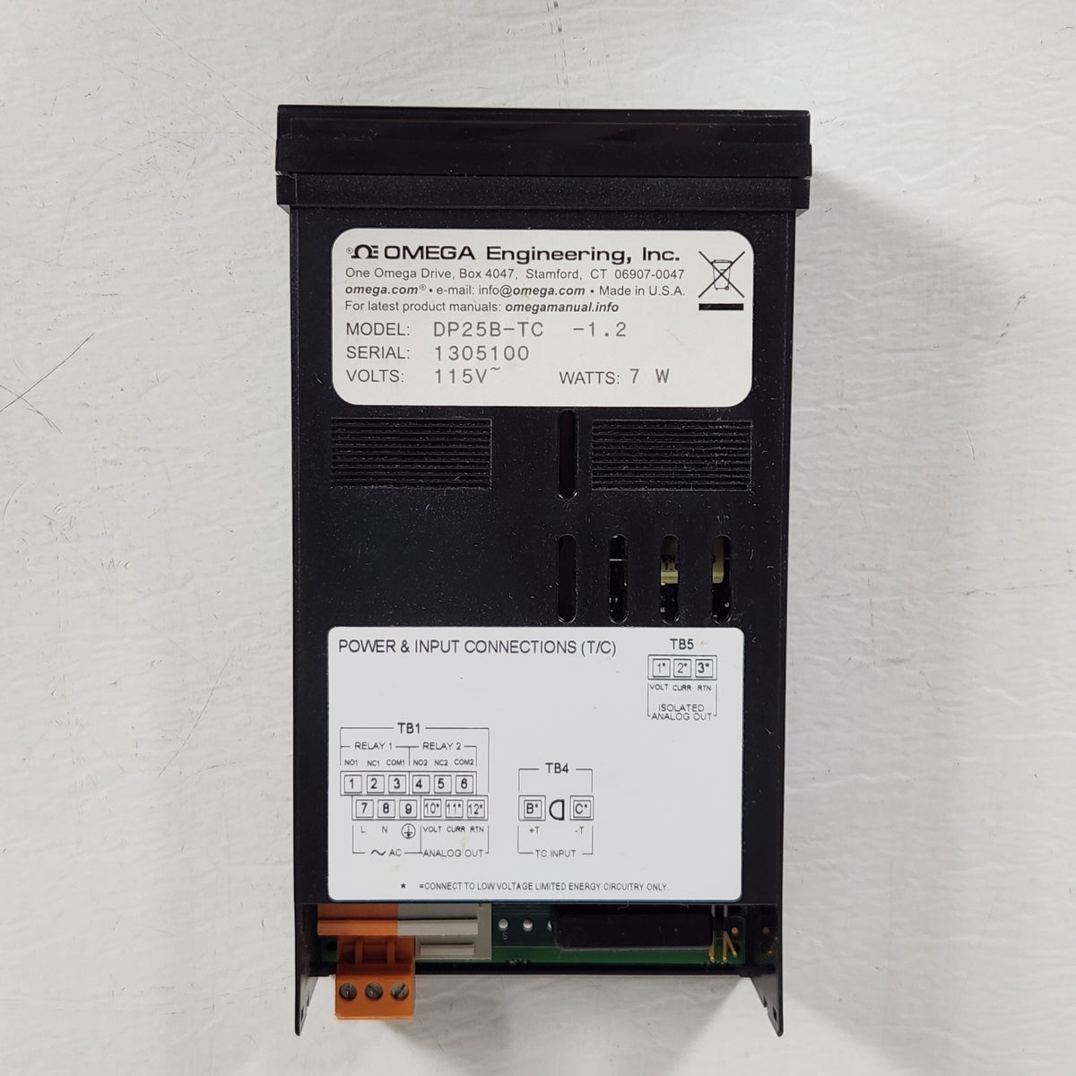 OMEGA DP25B-TC Digital Thermocouple Temperature Panel Meter 1/8 DIN